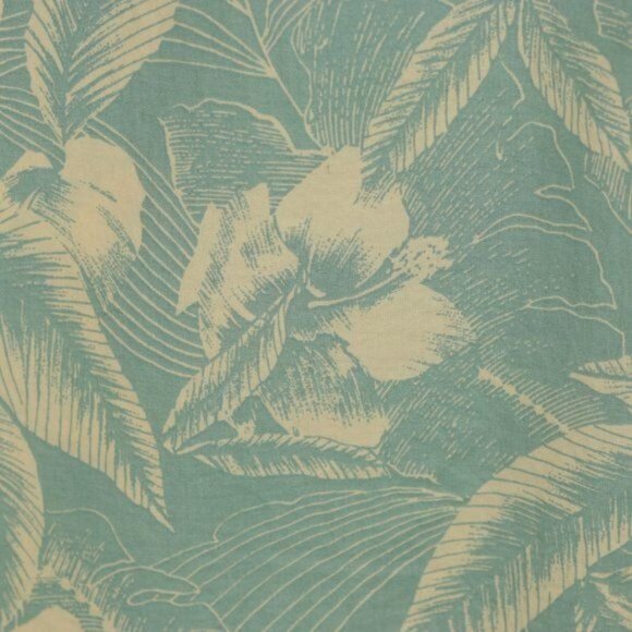 Banana Republic Soft Wash Men's XL Green Cream Cotton Tropical Button Up Shirt - Picture 5 of 7